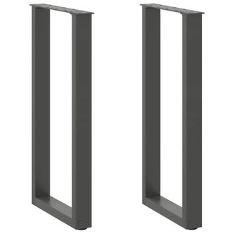 Berkfield Home Coffee Table Legs U-Shaped 2 pcs Anthracite 28x(72-73) cm Steel in Black