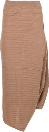 J.W.Anderson Jw Anderson Knitted Midi Skirt in Brown Linen