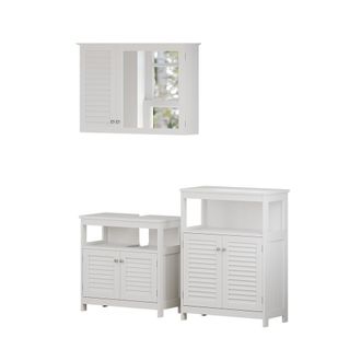 Vicco Conjunto De Muebles De Ba&ntilde;o Riad, Blanco, 3 Piezas, Opci&oacute;n 3