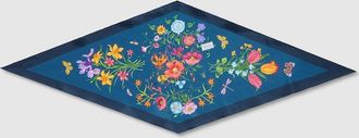 Gucci Printed Silk Twill Diamond Scarf, Blue