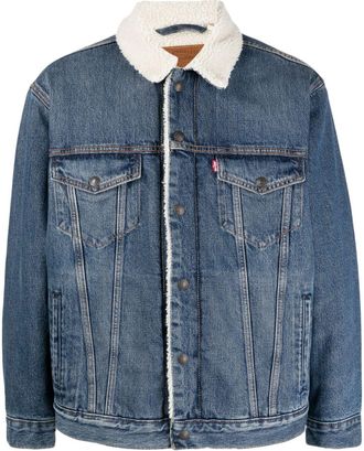 Levi's Type III faux shearling-trim denim jacket - men - Artificial Leather/Polyester/Cotton - M - Blue