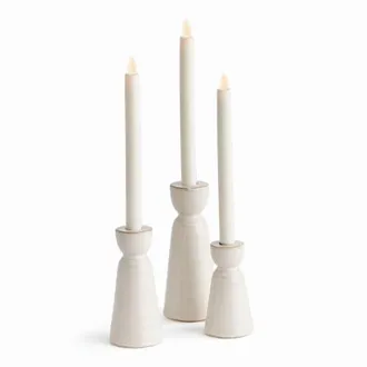 Napa Home & Garden Libbey Taper Candle Holders in Off-White at Nordstrom
