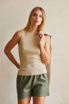 Crescent Harlyn Two Piece Bolero And Tank Set In Taupe