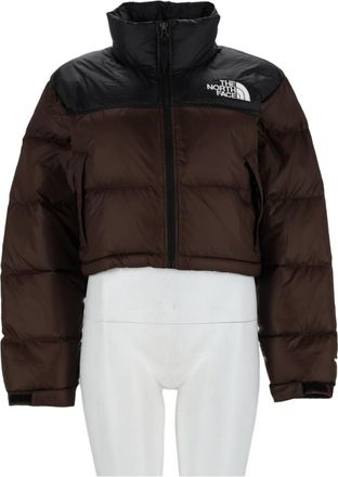 The North Face Cropped Color-Block High Collar Puffer Jacket