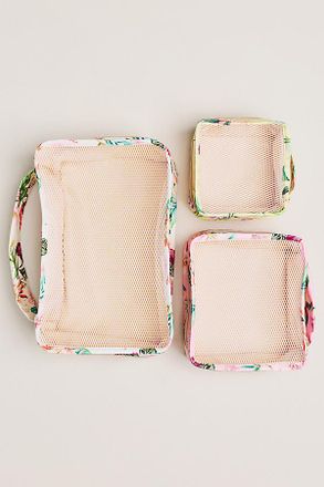 PQ Swim Floral Mesh Packing Cubes, Set of 3