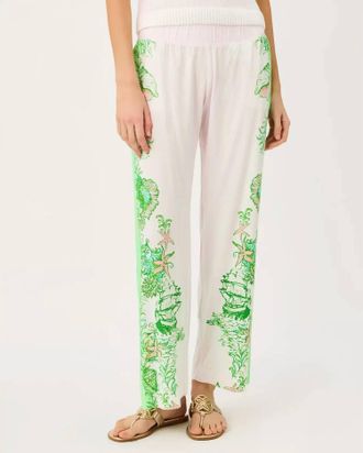 Lilly Pulitzer Bal Harbour Stretch Palazzo Pants In Resort White Ship To Shore