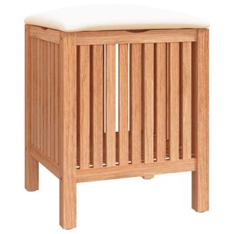 vidaXL Taburete De Ba&ntilde;o Madera Maciza De Nogal 40,5x40x52 Cm Vidaxl