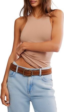 Free People So Sleek Halter Top in Tawny Birch at Nordstrom, Size X-Small