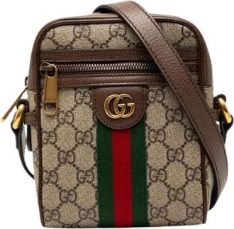 Gucci Pre-owned Cross Body Bags, female, Beige, Size: ONE SIZE Pre-owned Ophidia Crossbody Bag