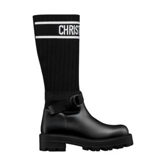 Dior Schoenen, Dames, Zwart, 37 1/2 EU, Wol, D-Major Boot