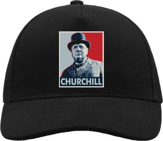 Generic Winston Churchill Pop Art Styled Poster Logo Comfortable Unisex Brushed Cotton Baseball Trucker Cap with Buckle Black