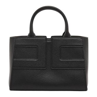 Elisabetta Franchi Tassen, Dames, Zwart, ONE Size, Polyester, Medium Tote Bag met Logo