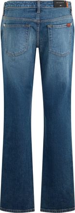 7 For All Mankind Womens Straight-Leg Jeans Blue Core Cotton
