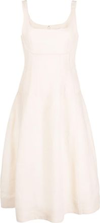 Chlo&eacute; corset-panel linen dress - women - Silk/Linen/Flax - 38 - White