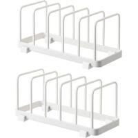 OEM Organizador De Platos, Escurridor De Utensilios, Almacenamiento De Tablas De Cortar Para Encimera De Cocina (blanco, 2 Piezas) - Crezuo