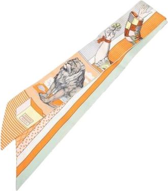 Herm&egrave;s Pre-owned Scarves, female, Multicolor, Size: ONE SIZE Pre-owned Grand Theater Nouveau Twilly