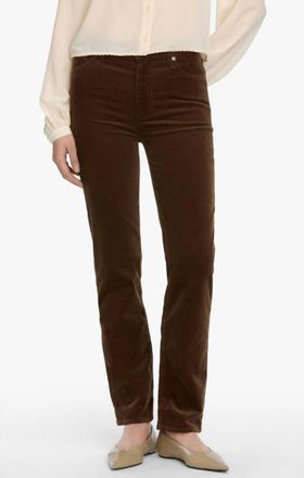 Frame Denim Le Sleek Straight Corduroy Pants In Bitter Chocolate