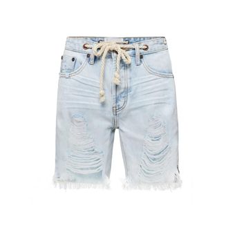One Teaspoon Slim Boyfriend Jeans Shorts Long Rope - Dames - Denim shorts - Blauw - W23 - Katoen - Korte Broeken