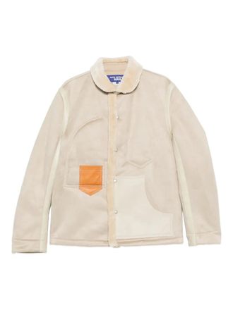 Junya Watanabe panelled pocket jacket - men - Polyurethane Resin/Polyester/Artificial Leather - L - Neutrals