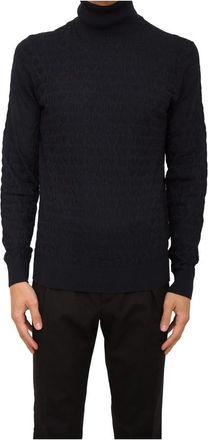 Emporio Armani Turtleneck Pullover - Heren - Coltruien - Blauw - 2XL - Wol - Truien & Vesten