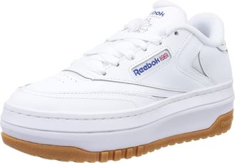 Reebok Women Club C Extra Sneaker, FTWR White/FTWR White/Vector Blue, 6.5