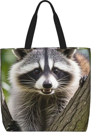 Generic Raccoon Carry Bag Durable Women Handbag Reusable Handbags For Daily Use Ladies Travel