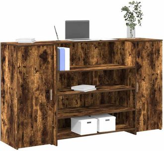 vidaXL Vidaxl - Mostrador De Recepci&oacute;n Roble Ahumado 180x50x103,5 Cm