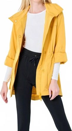 Anorak Crinkle Long Sleeve Rain Jacket In Saffron