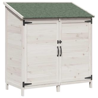 vidaXL Cobertizo De Jard&iacute;n Con Techo Blanco 106,5 X 56 X 113,5 Cm Vidaxl