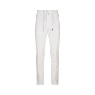 Kiton Slim-fit Trousers, male, White, Size: W36 White Cotton Mens Jeans