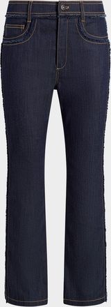 Cinq à Sept Sallie Piped Cropped Bootcut Denim Pants