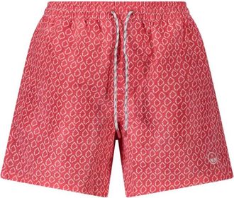 North Sails Patterned Swim Boxer - Heren - Strandmode - Rood - M - Polyester - Badmode