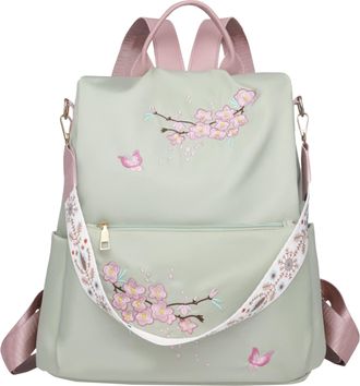 Generic UK Popular Nylon Girls Beige Students Pen Bag In Backpack Women School Bags Lunch Bag Messenger (Green, One Size)