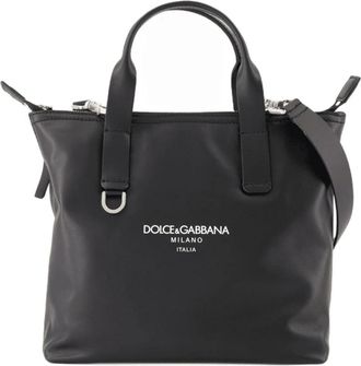 Dolce & Gabbana Tassen, Heren, Zwart, ONE Size, Katoen, Amado Tote Bag