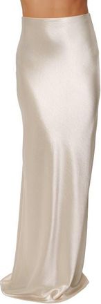 JLUXLABEL Tradition Satin Maxi Skirt in Champagne at Nordstrom, Size Medium