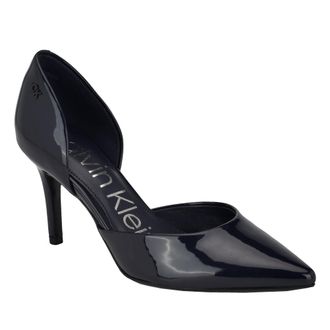 Calvin Klein Womens Gloria Pump, Dark Blue Patent 401, 5.5 UK