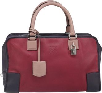 Loewe Amazona Bag Leather Red Leather Handbag (Pre-Owned)
