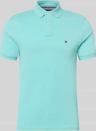 Tommy Hilfiger Regular Fit Poloshirt aus Baumwoll-Mix in Helltuerkis, Gr&ouml;&szlig;e XXL