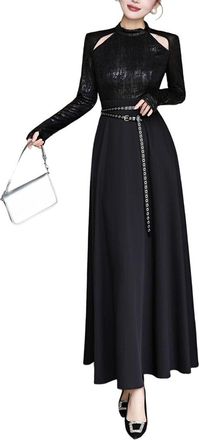 Burryco Burryco Black Solid Maxi Dress