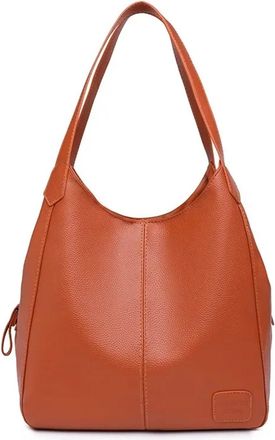 Generic Compatible For Casual Large Capacity Soft Leather Handbag Womens Lightweight Versatile Single Shoulder Tote Bag(G)