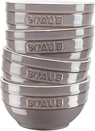 Zwilling Zwilling - Staub Juego De Cuencos De Cer&aacute;mica, 4 Piezas, Color Gris Envejecido, Cer&aacute;mica, 14 Cm, 0,7 Litros, Para Preparar Y Servir