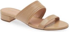 Cole Haan Fionna Wave Double Band Slide Sandals in Sand Snake Print Leather at Nordstrom Rack, Size 8.5