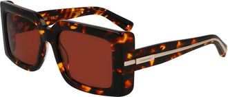 Ferragamo Brown Square Ladies Sunglasses SF2032S 242 55