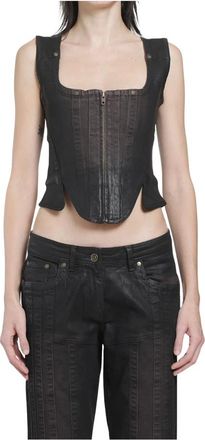 Charlotte Knowles Knwls - Alice Bustier - Dames - Tops - Bruin - Maat: S Denim