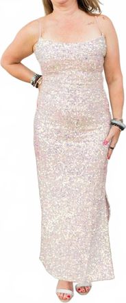 Olivaceous Lily Sequin Maxi Dress In Blush