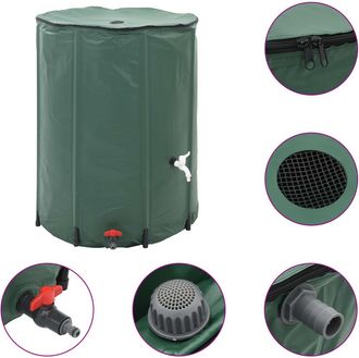 vidaXL Dep&oacute;sito De Agua De Lluvia Plegable Con Espita 1350 L Vidaxl