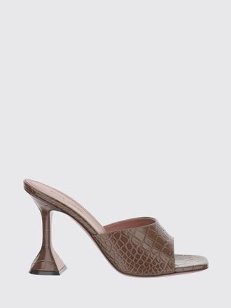Amina Muaddi Lupita Croc-Print Leather Mules