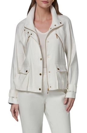 DKNY Linen Blend Jacket in Cream at Nordstrom, Size X-Large