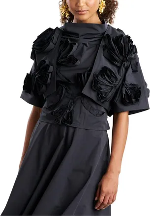 Natori Tech Taffeta 3D Embroidered Bolero