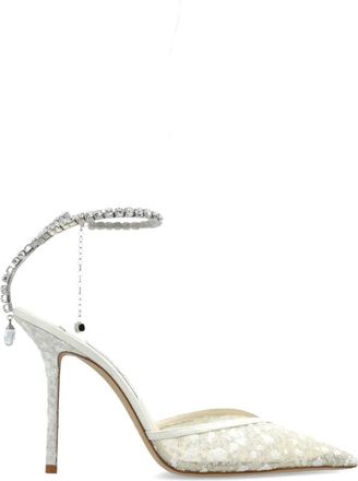 Jimmy Choo London Saeda 100 Hakken - Dames - Pumps - Wit - 40 EU - Leer - Schoenen